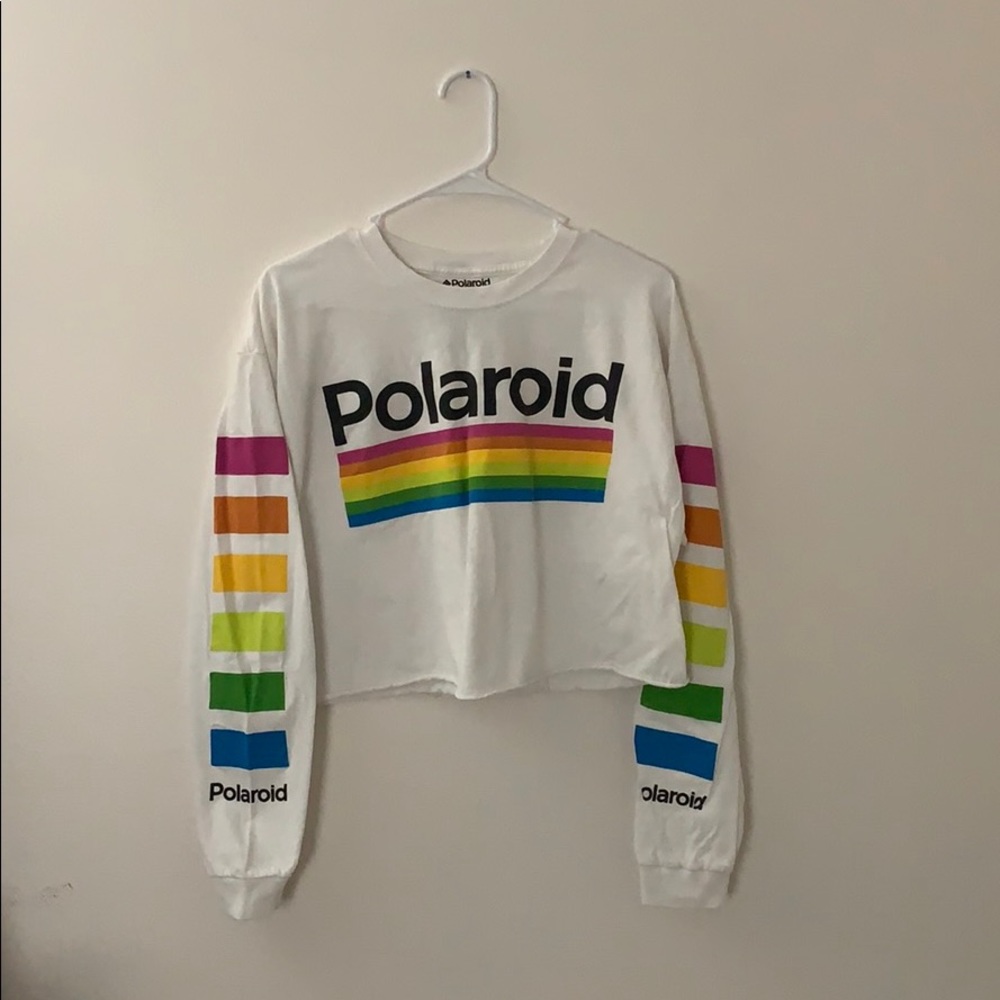 Polaroid Cropped Ling Sleeve Tee - XL